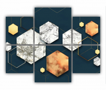 Set 6 Tablouri Multicanvas Geometric colorat - Arta moderna si digitala 2 0765 100X80 cm 