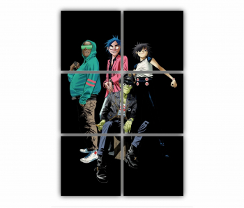 Set 6 Tablouri Multicanvas GOLD FASHION negru auriu Femei cu Machiaj Auriu 0651 80X120 cm 