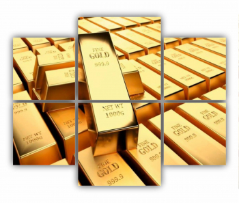 Set 6 Tablouri Multicanvas Golden Bars 0202 100X80 cm 