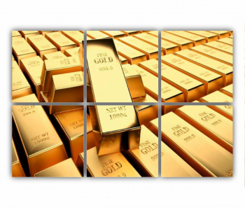 Set 6 Tablouri Multicanvas Golden Bars 0202 120X80 cm 