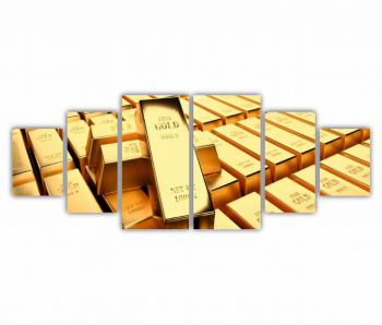 Set 6 Tablouri Multicanvas Golden Bars 0202 200X80 cm 