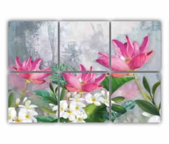 Set 6 Tablouri Multicanvas Ilustratie 3D florilor primavara 0780 120X80 cm 