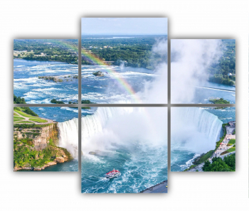 Set 6 Tablouri Multicanvas Niagara Falls vedere aeriana - Canadian Falls - Canada 0782 100X80 cm 