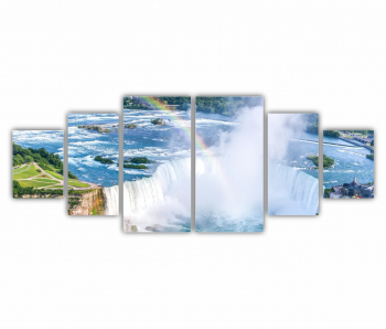 Set 6 Tablouri Multicanvas Niagara Falls vedere aeriana - Canadian Falls - Canada 0782 200X80 cm 