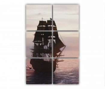 Set 6 Tablouri Multicanvas Pictura artistica Nava cu vele 0159 80X120 cm 