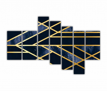 Set 7 Tablouri Multicanvas 3d illustration - Golden lines 2 0167 240X160 cm 