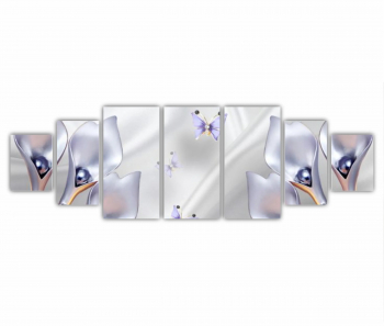 Set 7 Tablouri Multicanvas 3D illustration of beautiful flowers 0770 240X80 cm 