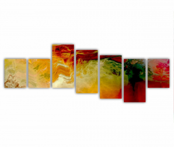 Set 7 Tablouri Multicanvas abstract colorful illustration 1 - ROBERTO SORIN 0032 210X80 cm 