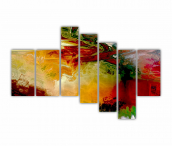 Set 7 Tablouri Multicanvas abstract colorful illustration 1 - ROBERTO SORIN 0032 240X160 cm 