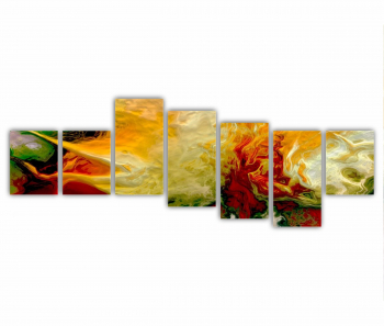 Set 7 Tablouri Multicanvas abstract colorful illustration 2 - ROBERTO SORIN 0033 210X80 cm 