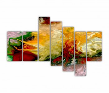 Set 7 Tablouri Multicanvas abstract colorful illustration 2 - ROBERTO SORIN 0033 240X160 cm 