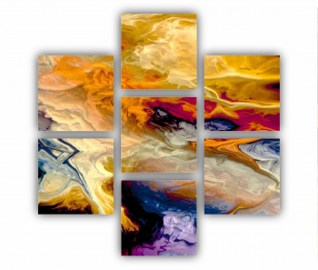 Set 7 Tablouri Multicanvas abstract colorful illustration 3 - ROBERTO SORIN 0034 180X180 cm 