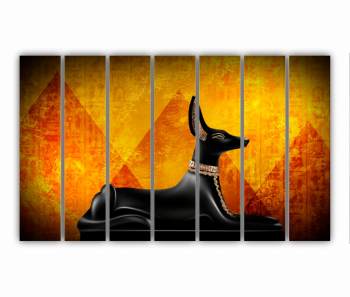 Set 7 Tablouri Multicanvas Anubis din Egiptul Antic 0611 210X120 cm 