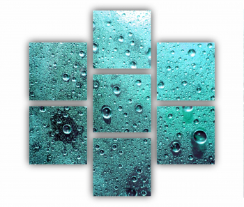 Set 7 Tablouri Multicanvas Apa albastra 0859 180X180 cm 