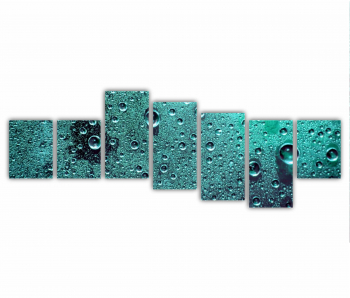 Set 7 Tablouri Multicanvas Apa albastra 0859 210X80 cm 