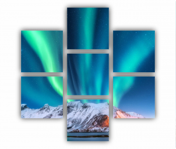 Set 7 Tablouri Multicanvas Aurora 0482 180X180 cm 