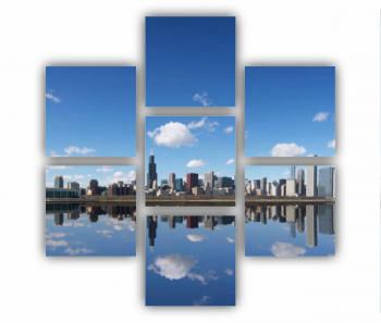 Set 7 Tablouri Multicanvas Chicago City 0465 180X180 cm 