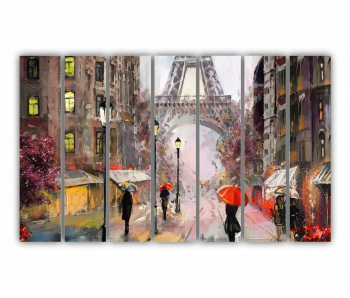Set 7 Tablouri Multicanvas Eiffel Tower 0424 210X120 cm 