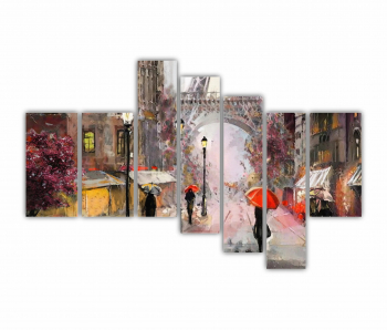 Set 7 Tablouri Multicanvas Eiffel Tower 0424 240X160 cm 