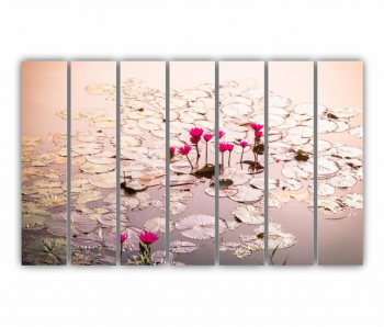 Set 7 Tablouri Multicanvas Floarea de lotus 0275 210X120 cm 