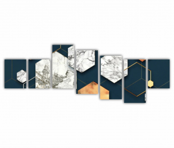 Set 7 Tablouri Multicanvas Geometric colorat - Arta moderna si digitala 2 0765 210X80 cm 