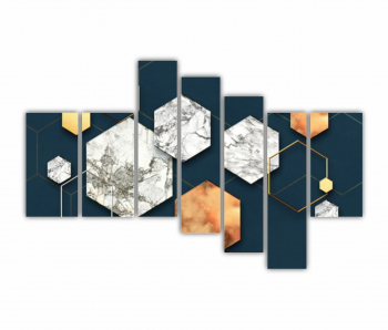 Set 7 Tablouri Multicanvas Geometric colorat - Arta moderna si digitala 2 0765 240X160 cm 