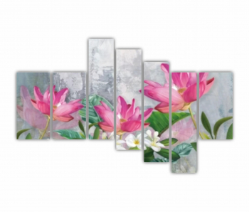 Set 7 Tablouri Multicanvas Ilustratie 3D florilor primavara 0689 240X160 cm 