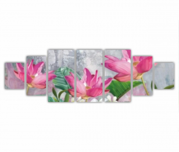 Set 7 Tablouri Multicanvas Ilustratie 3D florilor primavara 0689 240X80 cm 