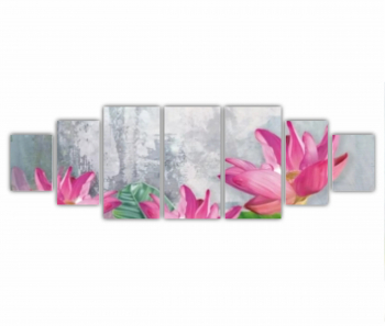 Set 7 Tablouri Multicanvas Ilustratie 3D florilor primavara 0780 240X80 cm 