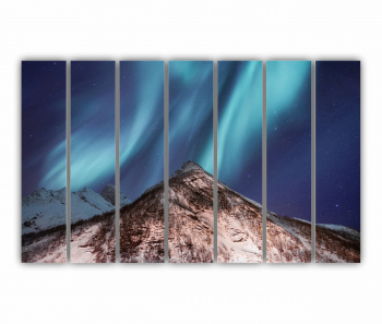 Set 7 Tablouri Multicanvas Lumina nordica in Islanda 0059 210X120 cm 