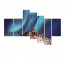 Set 7 Tablouri Multicanvas Lumina nordica in Islanda 0059 240X160 cm 