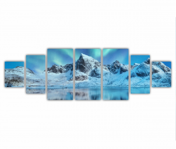 Set 7 Tablouri Multicanvas Lumina nordica in Islanda 2 0060 240X80 cm 