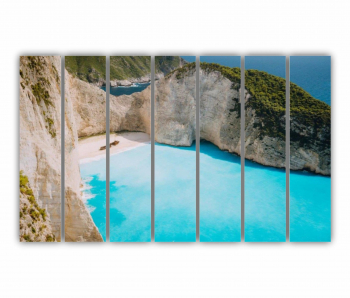 Set 7 Tablouri Multicanvas Navagio Grecia 0435 210X120 cm 
