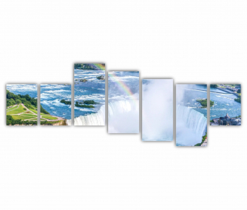 Set 7 Tablouri Multicanvas Niagara Falls vedere aeriana - Canadian Falls - Canada 0782 210X80 cm 
