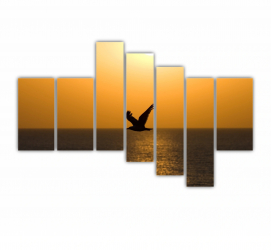 Set 7 Tablouri Multicanvas O silueta de pescarus 0004 240X160 cm 