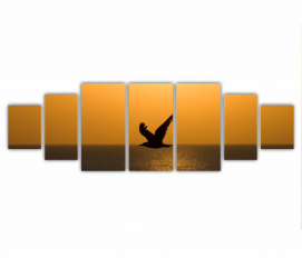 Set 7 Tablouri Multicanvas O silueta de pescarus 0004 240X80 cm 