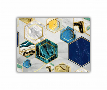 Tablou Canvas 1 piesa 3d illustration - Golden lines 3 0168 80X60 cm 