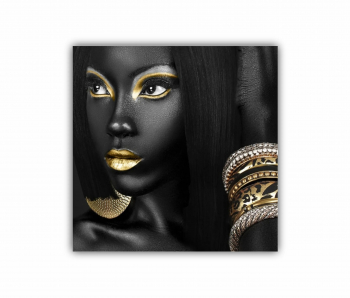 Tablou Canvas 1 piesa GOLD FASHION negru auriu Femei cu Machiaj Auriu 39 0641 40X40 cm 