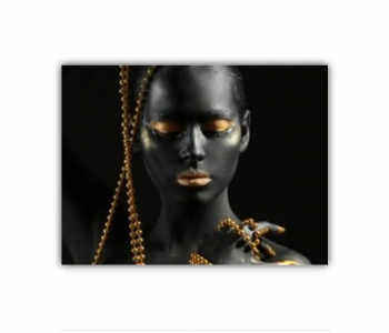 Tablou Canvas 1 piesa GOLD FASHION negru auriu Femei cu Machiaj Auriu 41 0643 80X60 cm 