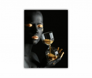 Tablou Canvas 1 piesa GOLD FASHION negru auriu Femei cu Machiaj Auriu 45 0647 60X80 cm 