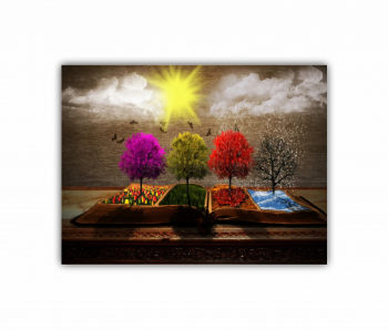 Tablou Canvas 1 piesa Iarna Primavara Vara Toamna - 4 anotimpuri 0655 80X60 cm 