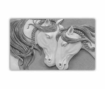Tablou Canvas 1 piesa Ilustratie 3D a doi cai 0743 150X90 cm 