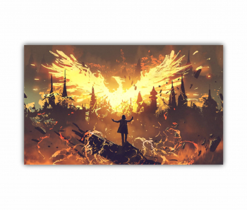 Tablou Canvas 1 piesa invocarea phoenixului din iad stil de arta digitala pictura ilustrativa 0844 150X90 cm 