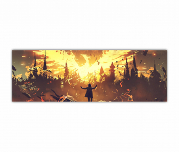 Tablou Canvas 1 piesa invocarea phoenixului din iad stil de arta digitala pictura ilustrativa 0844 90X30 cm 