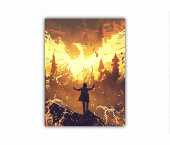 Tablou Canvas 1 piesa invocarea phoenixului din iad stil de arta digitala pictura ilustrativa 0844 60X80 cm 