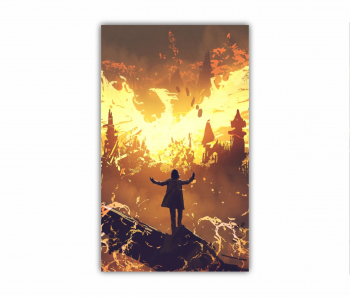 Tablou Canvas 1 piesa invocarea phoenixului din iad stil de arta digitala pictura ilustrativa 0844 60X100 cm 