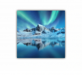 Tablou Canvas 1 piesa Lumina nordica in Islanda 2 0060 100X100 cm 