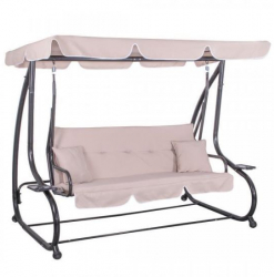 Balansoar gradina 3 locuri crem 190x125x163 functie pat Venezia 