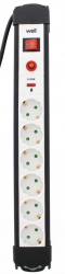 Prelungitor 6 Prize 5m Cu Protectie Cablu 3xg1.5mmp Well 16A 250V 3500W IP20. 