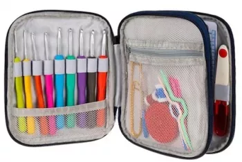 Set de Crosetat - 85 Piese Ace si Acesorii Geanta depozitare cu fermoar accesorii multicolore 